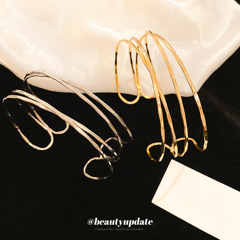 Simple Line Winding Metal Opening Unique Bracelet