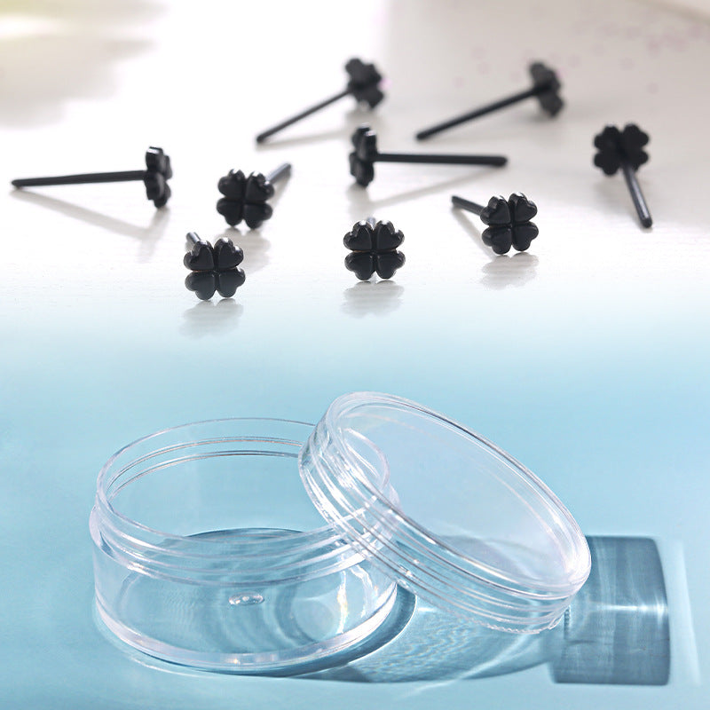 Bar Female Invisible Male Black Stick Earrings