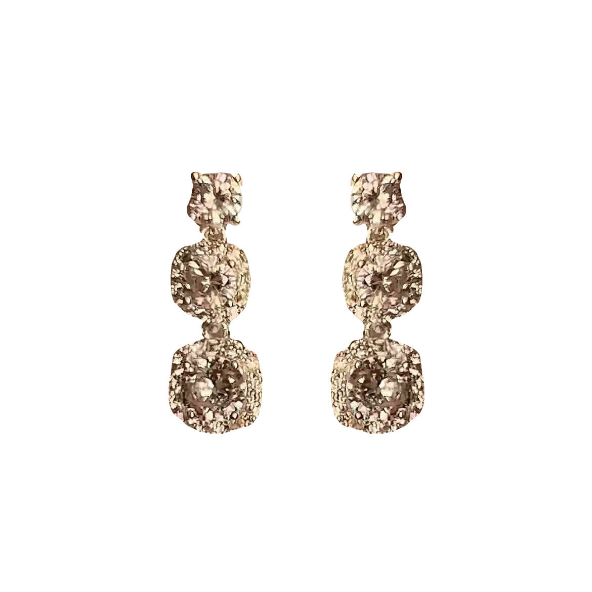 Women's Zircon Geometric Super Flash Light Luxury Minority Square Earrings