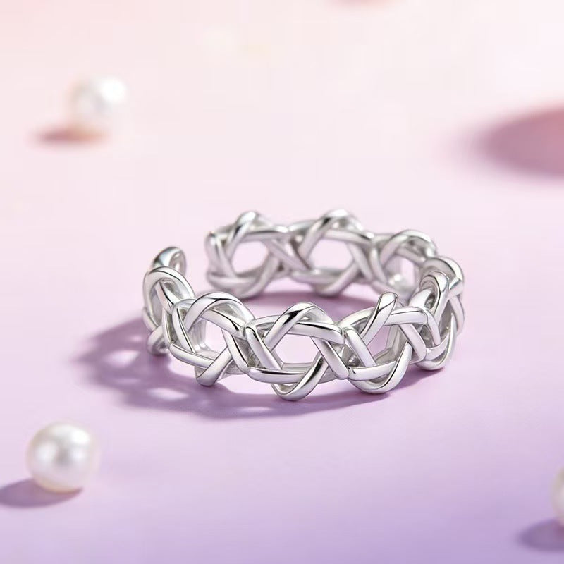 Retro Style Six-pointed Star Open National Fashion Rings