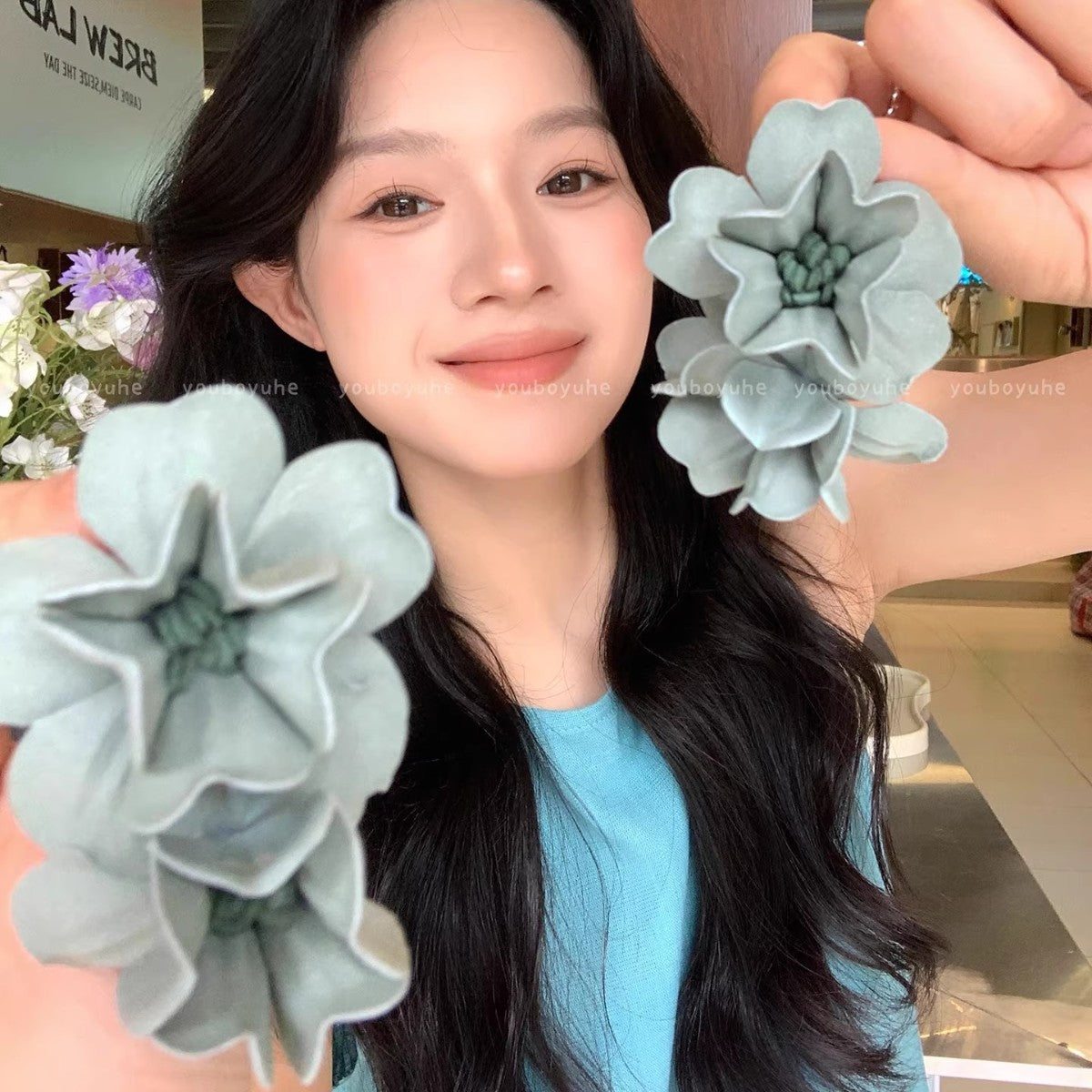 Flower Female Seaside Vacation Dopamine Fashion Temperament Earrings