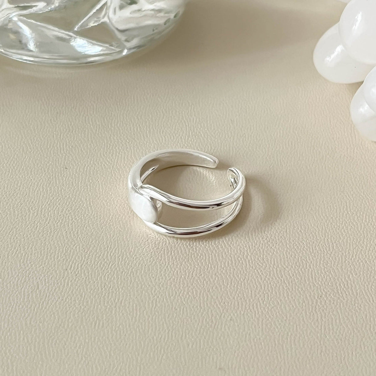 Opening High Sense Twin Natural Stone Brushed Index Finger Simple Bracelets