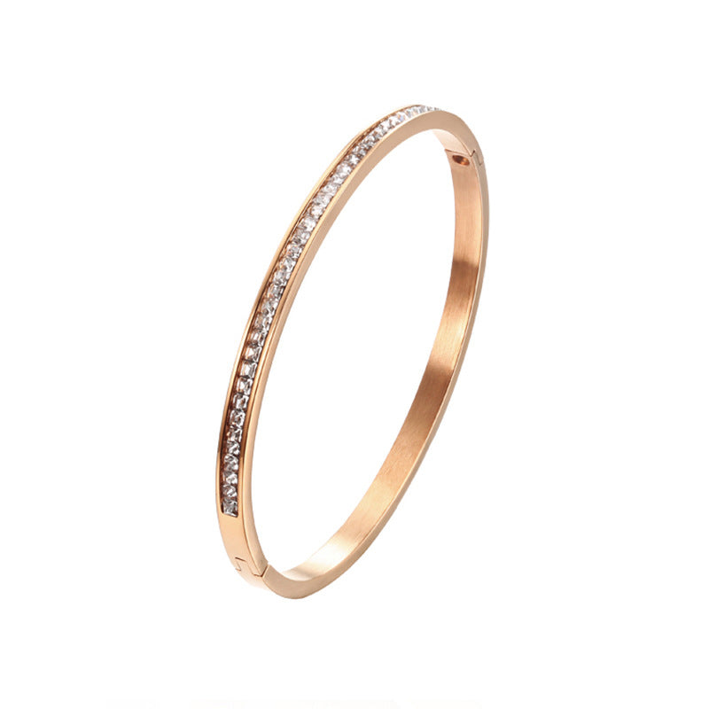 Square Diamond Titanium Steel Female Fashion Bracelet
