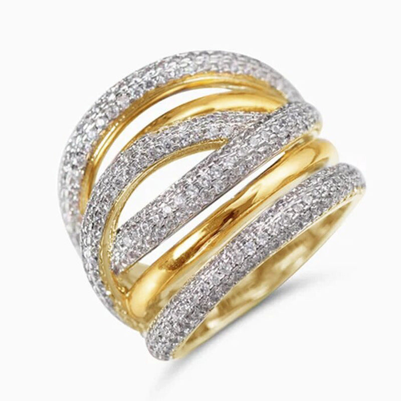 Style Line Combination Design Female Temperament French Advanced Rings