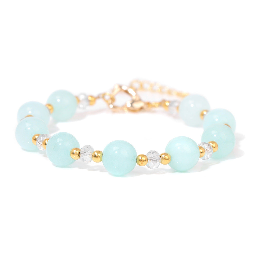Women's Natural Stone Beads Simple Lobster Buckle Bracelet