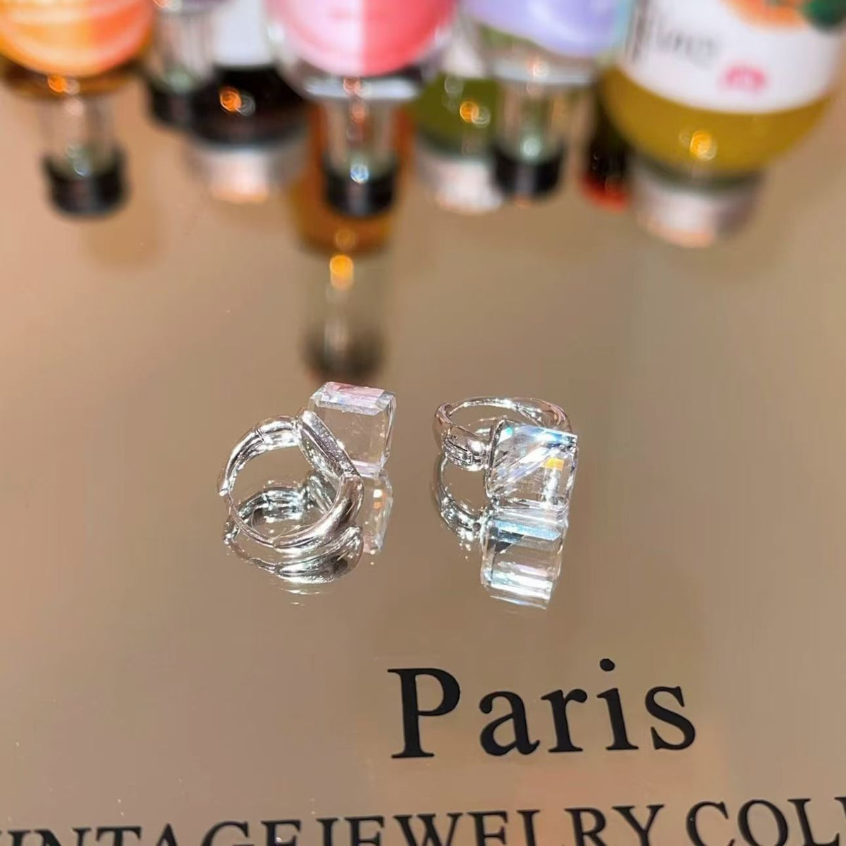 Women's Square Zircon Exquisite High-grade Temperamental Minority Earrings