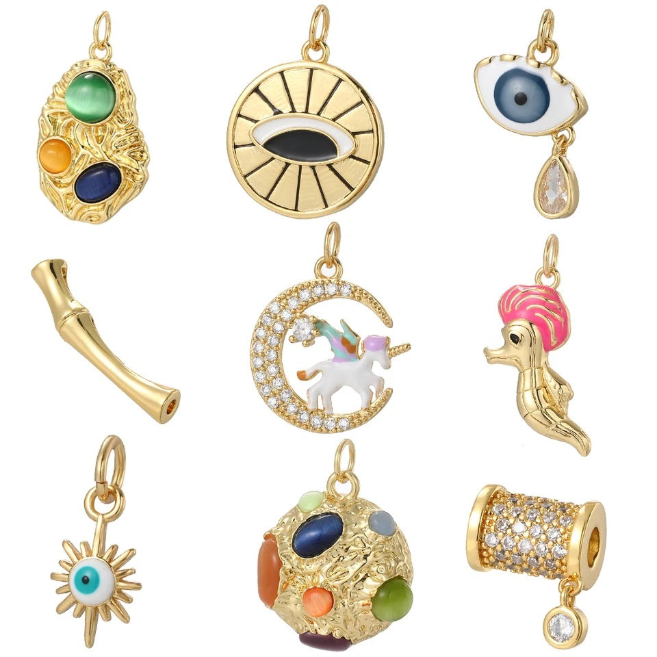 Bohemian Charm Cute Seahorse Gold Color Pendants