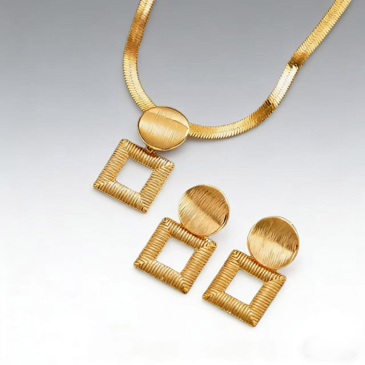 Stylish Simple Personality Geometric Metal Suit Earrings