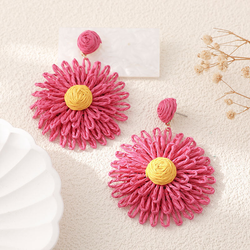 High-grade Hand-woven Raffia Fashion Trip Shoot Rings