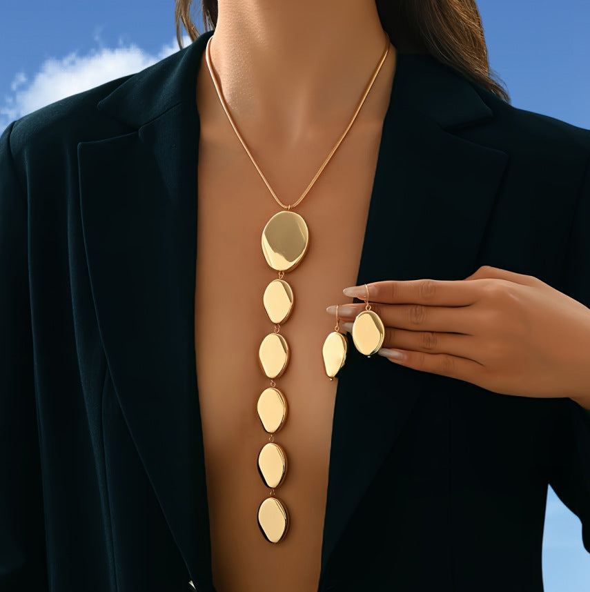 Vintage Sexy Oval Long Y-shaped Sweater Jewelry Set