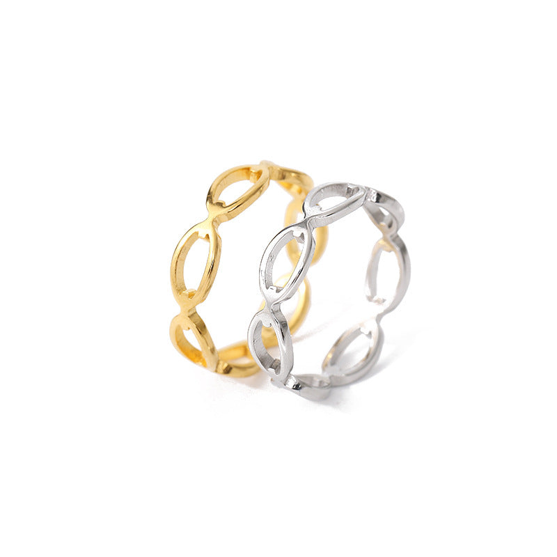 Round Chain Titanium Steel Female Index Finger Little Ring