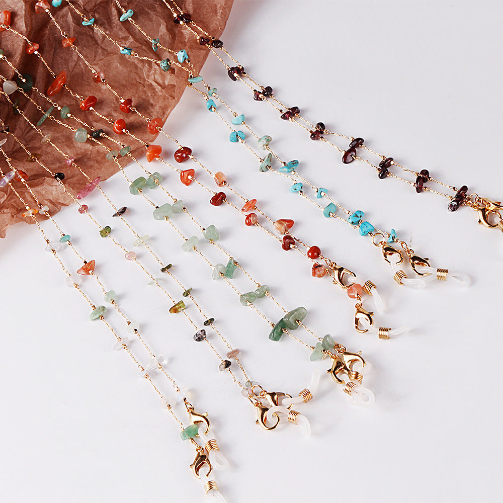 Elegant Personalized Sweet Elegance Glasses Decorations Female Stone Eyeglasses Chain Necklace