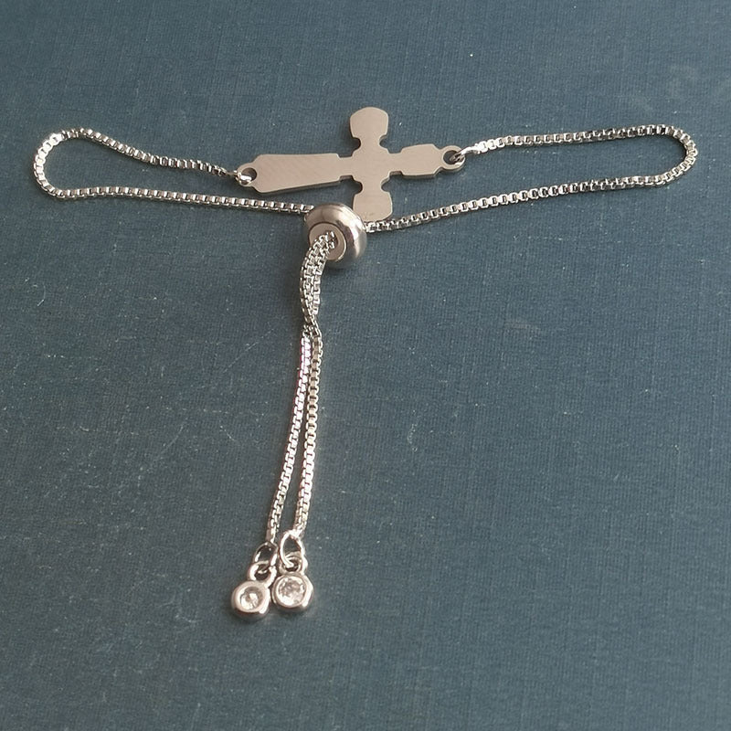 Retro Classic Mirror Stainless Steel Cross Shelf Pendant