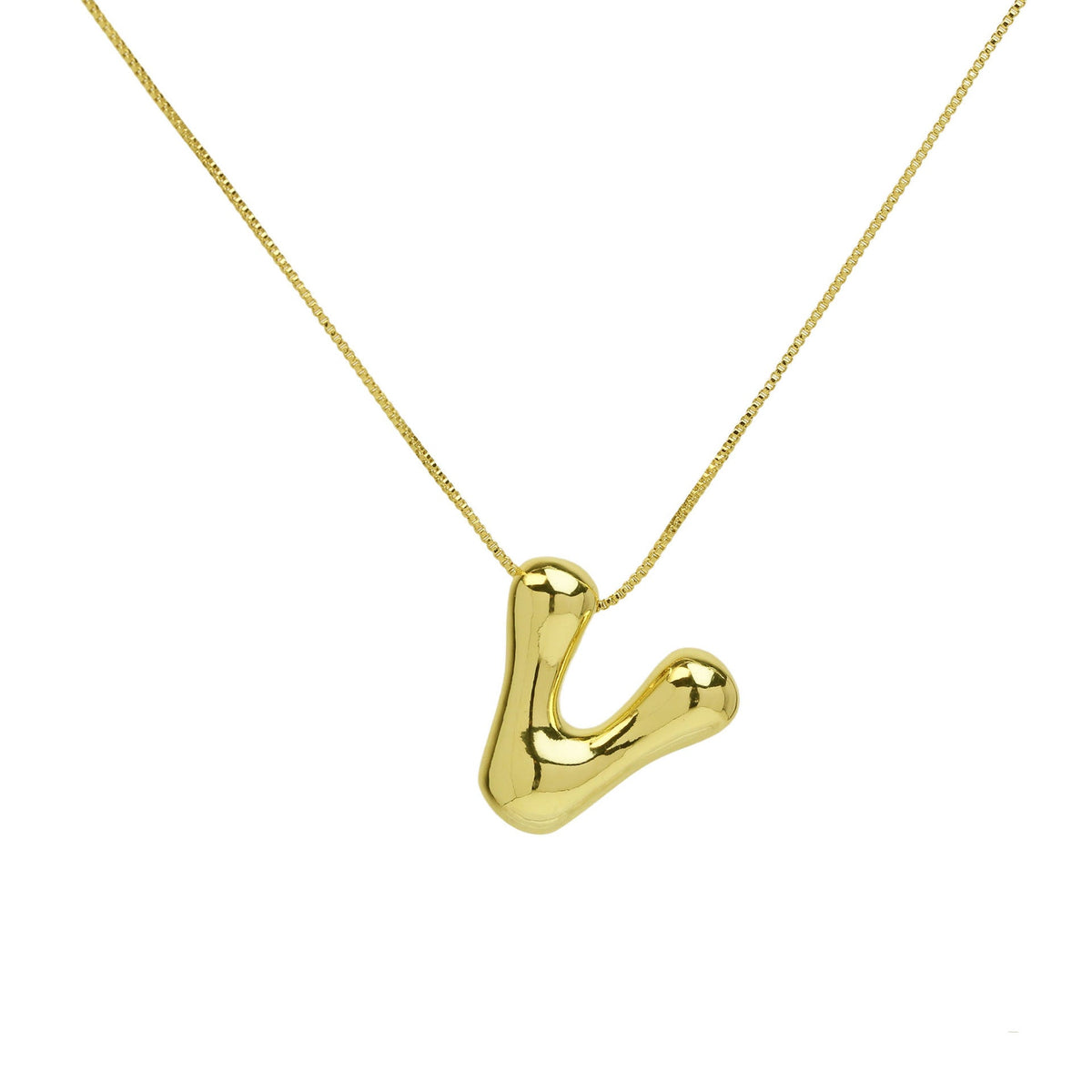 Gold Letter Bubble English Stainless Steel Necklaces