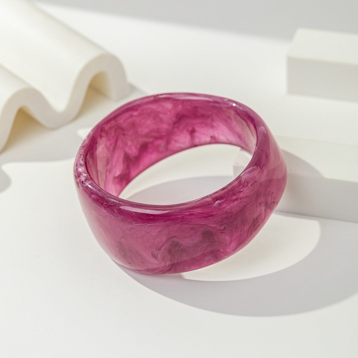 Geometric Square Irregular Translucent Resin Female Bracelet