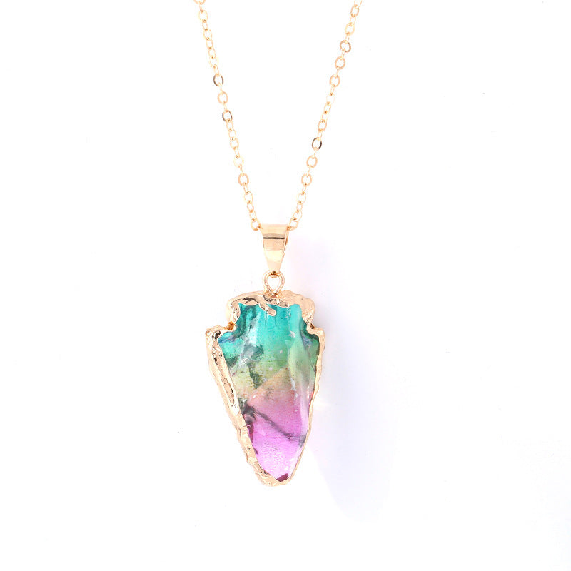 Colorful Artificial Crystal Arrow Heart-shaped Square Brim Pendants