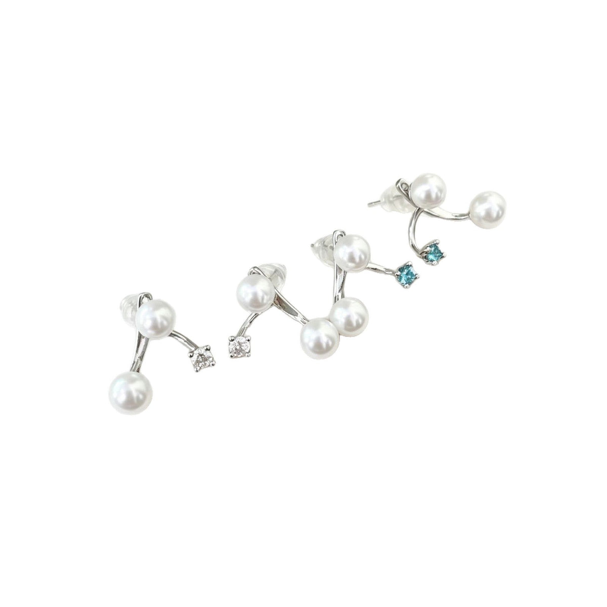 Niche Design Unique High-grade Star Point Sporadic Pearl Asymmetric Starry Stud Earrings