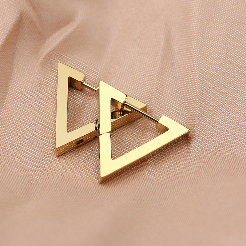 Steel Geometric Personality Hexagon Ear Clip Simple Square Earrings