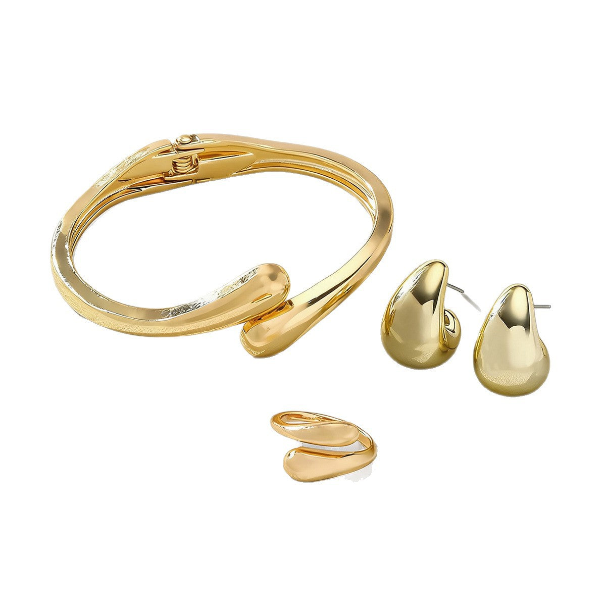 Women's With Geometric Water Drop Spring Open-ended Bracelet