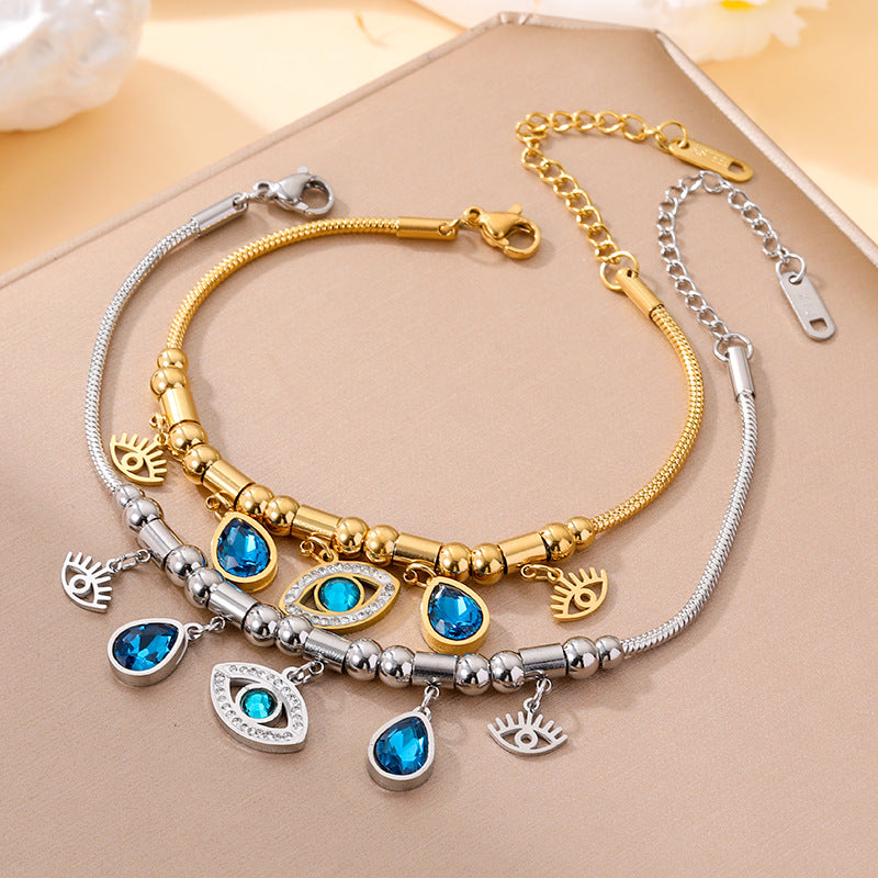 Women's Fashion Devil's Eye Titanium Steel Light Bracelet