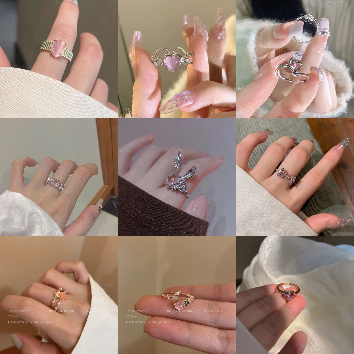 Graceful Versatile Opening Female Light Luxury Minority Design Sense Rings