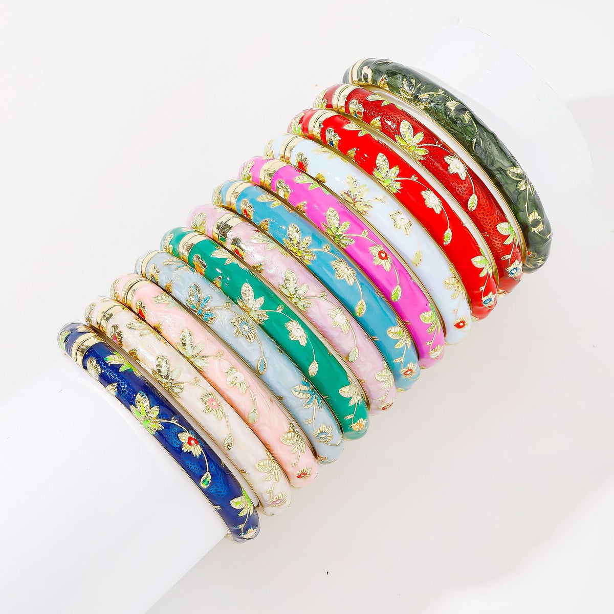 Old Zinc Alloy Imperial Palace Tourist Souvenir Enamel Bracelets