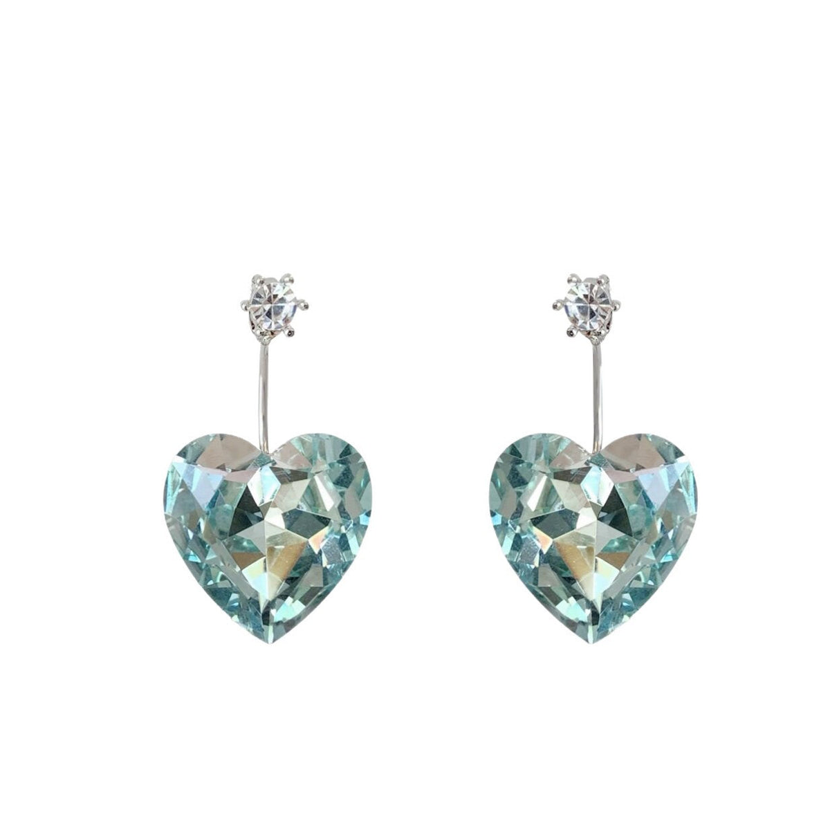 For Water Drop Large Love Heart Light Luxury High-grade Graceful Earrings