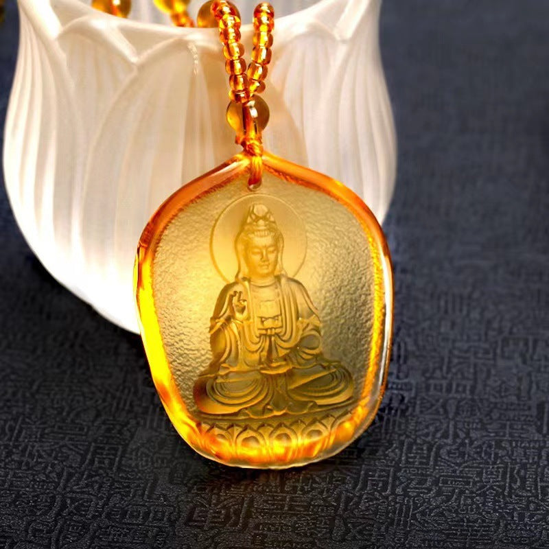 Women's & Men's Knot Ancient French Glaze Buddha Amitabha Pendants