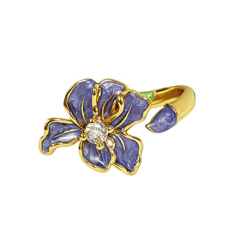 Hipster Style Super Fairy Enamel Purple Rings