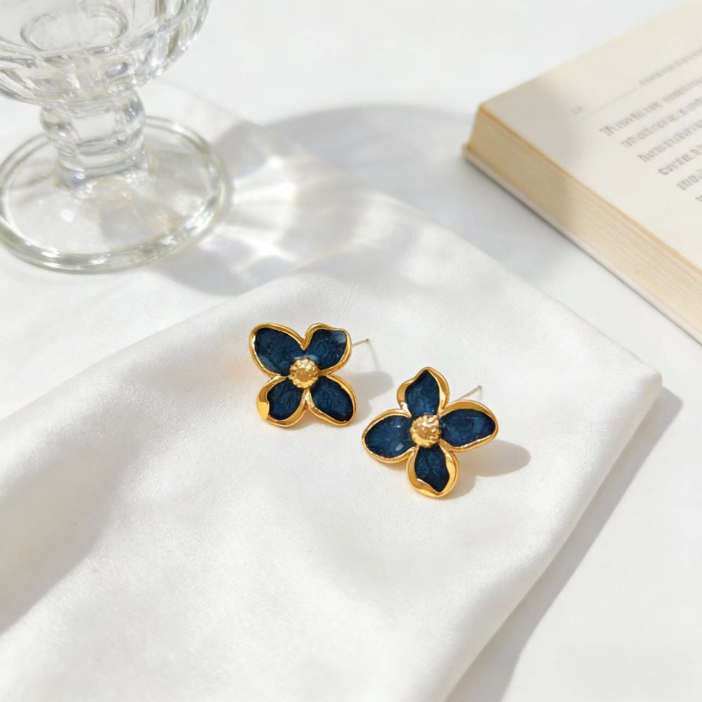 Women's Niche High Sense Golden Light Luxury Temperament Stud Earrings