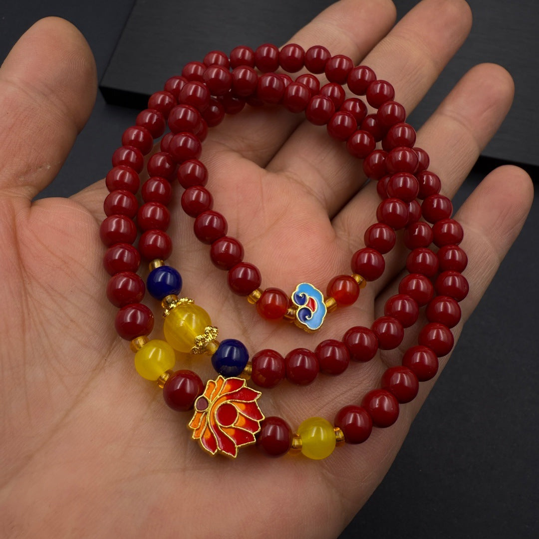 Garnet Lotus Seedpod Female Niche Design Bracelet
