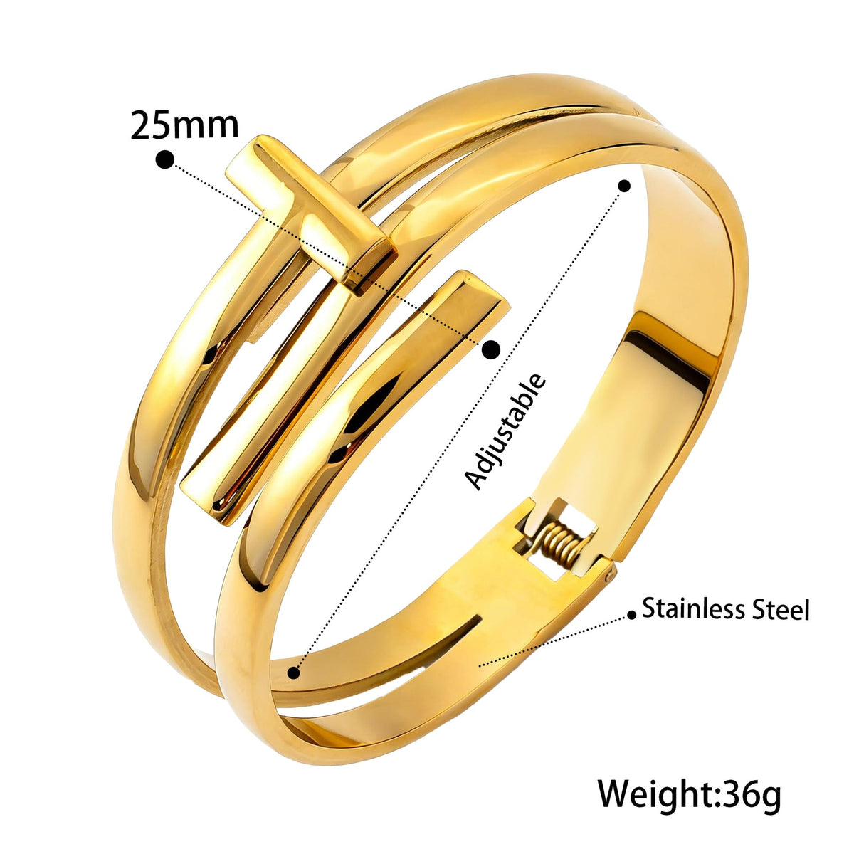 Open Stainless Steel Hydraulic Light Luxury High-grade Exaggerated Design Sense Bracelets