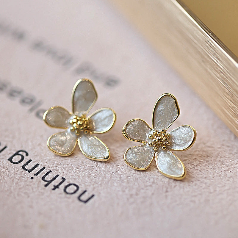 Gentle Sweet Flowers Female Trendy High Sense French Entry Stud Earrings