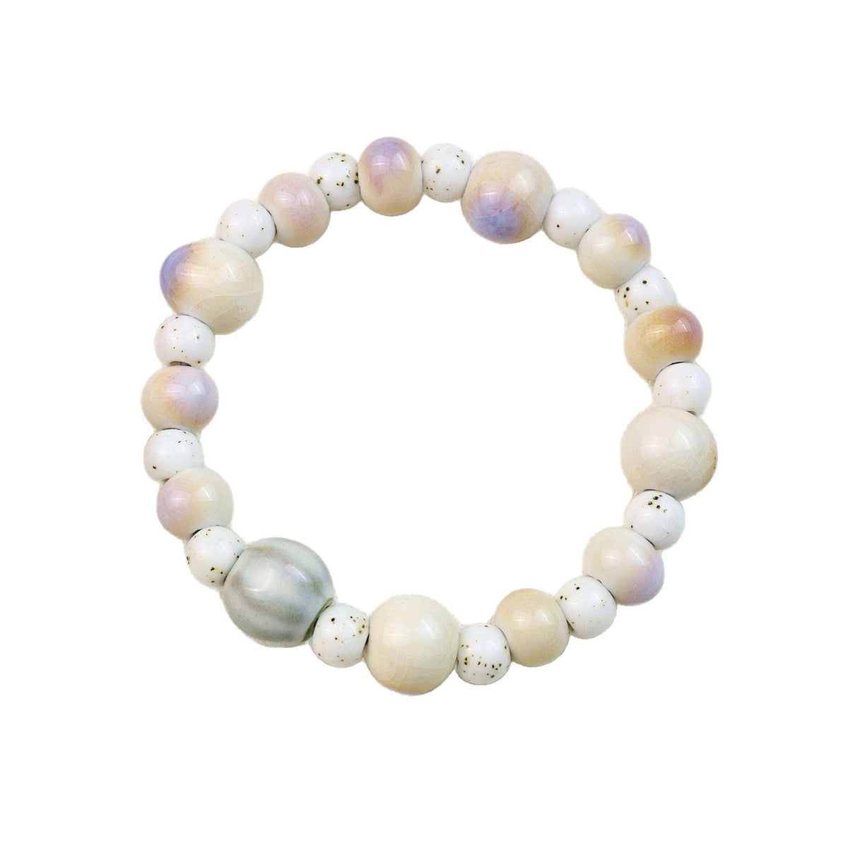 Women's Chinese Style National Fashion Ceramic Beaded Lotus Seedpod Retro Ethnic Bracelet