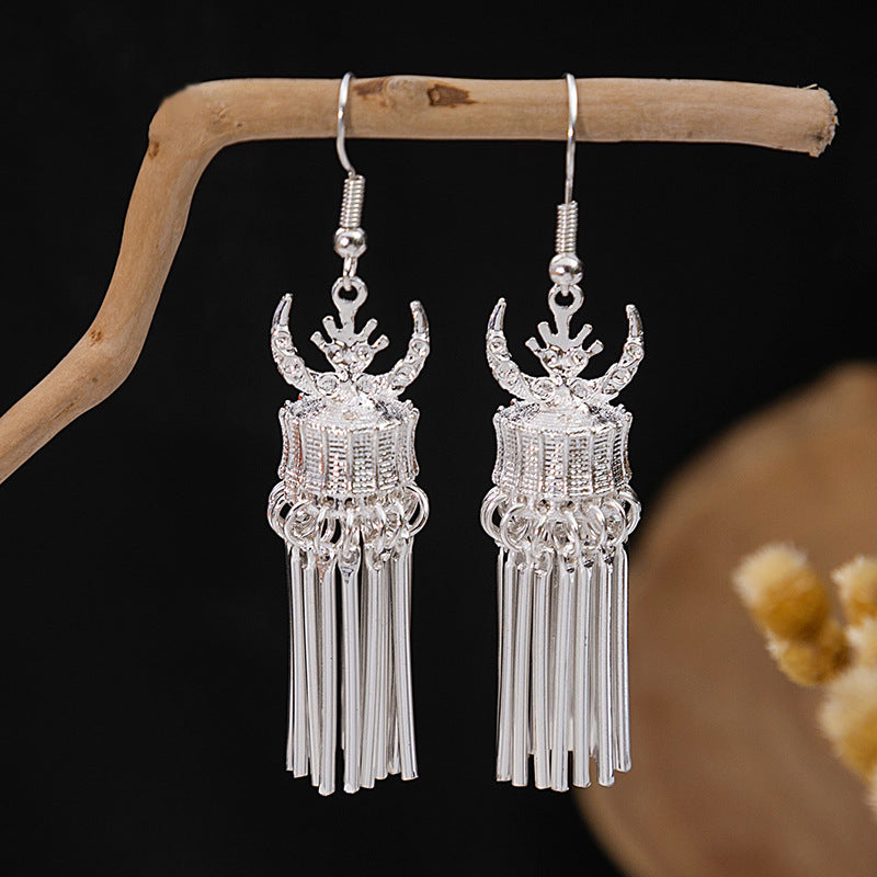 Colorful Long Feather Tassel Scenic Spot Earrings