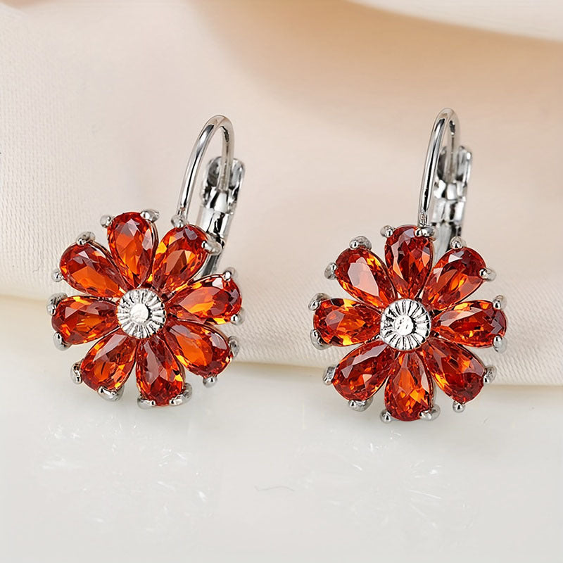 Round Full Diamond Simple Fashion Classic Crystal Zircon Temperament Earrings