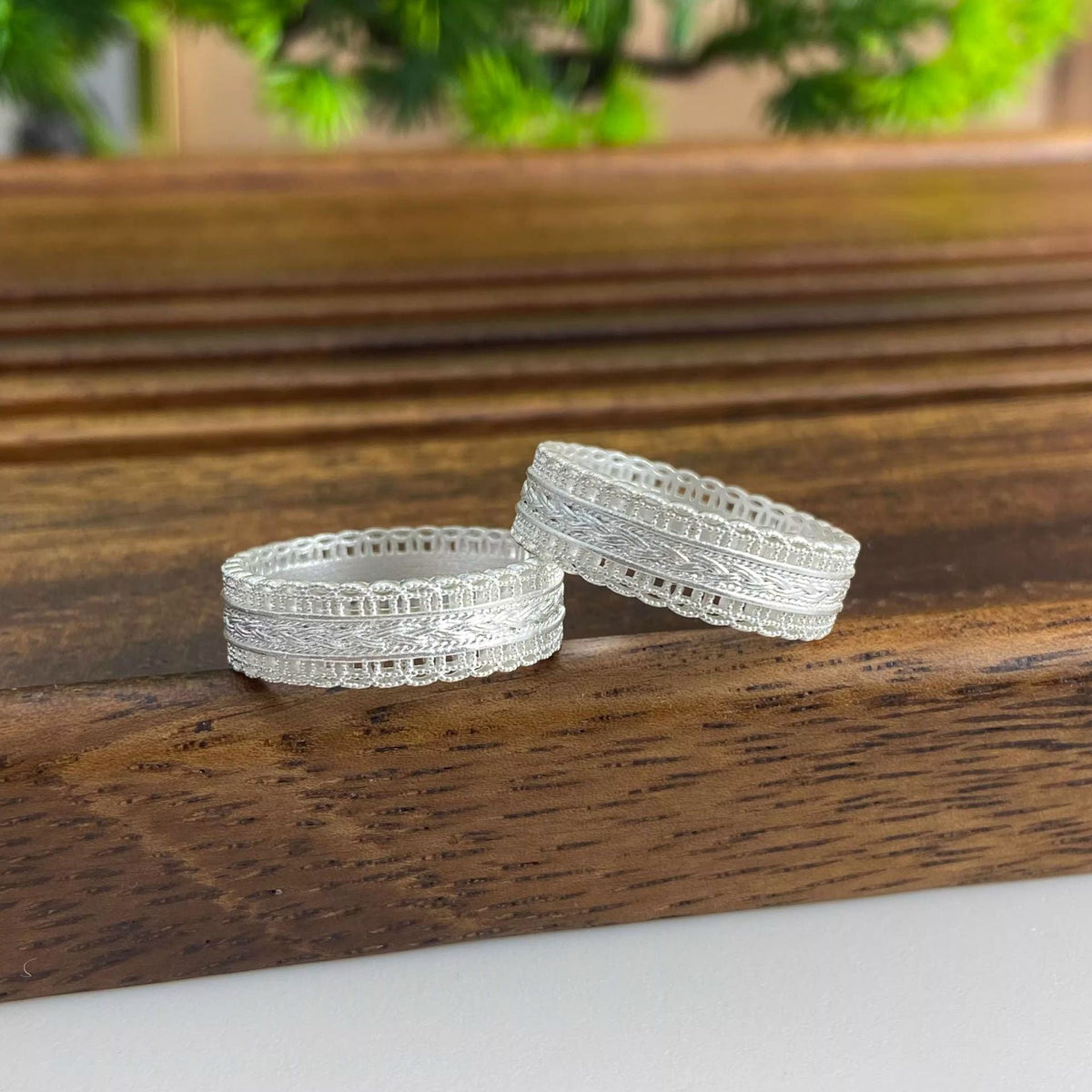 Pure Sier Girly Round Female Coin Couple Ring
