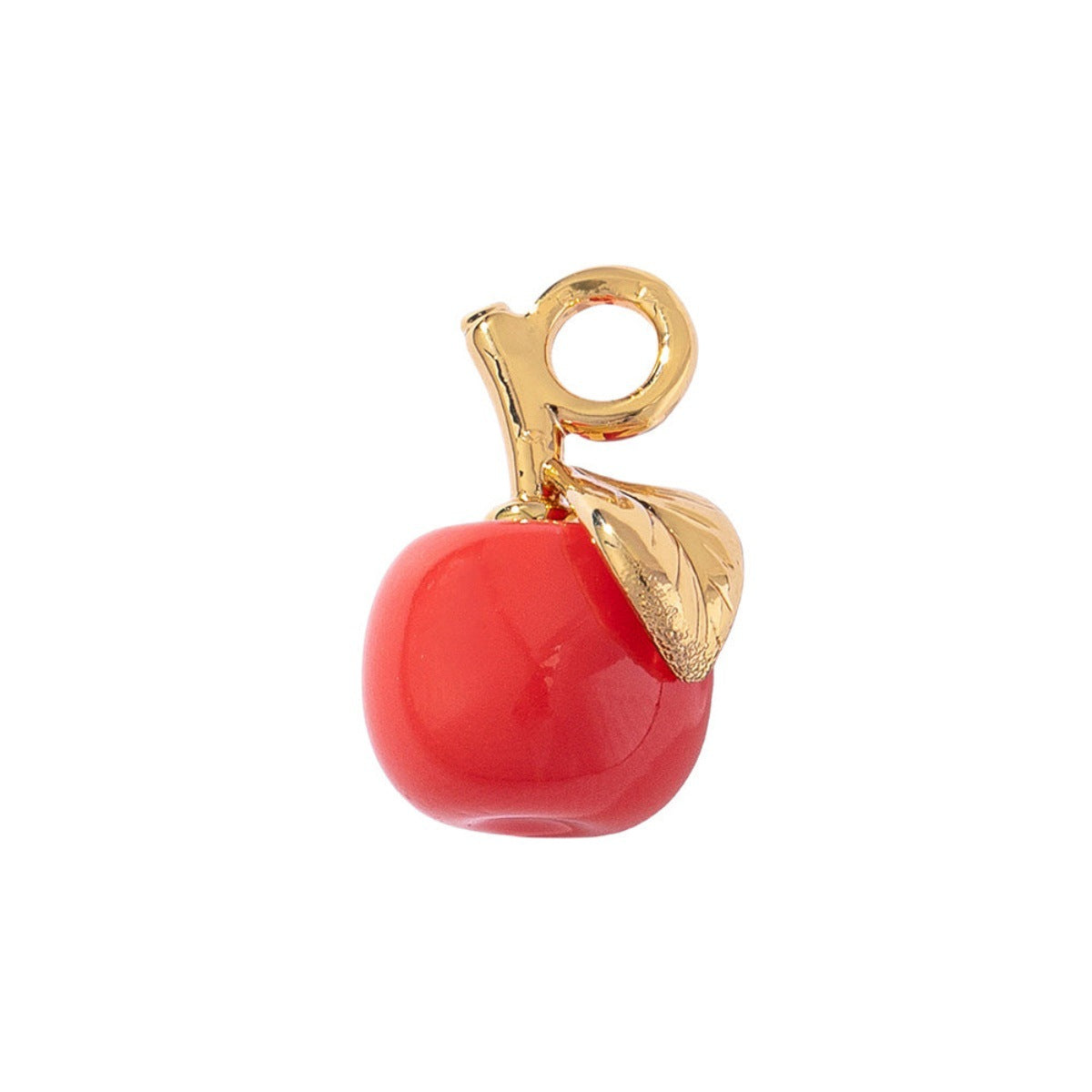 Cartoon Series Small Fruit Dripping Oil Painted Color Gold Pendant