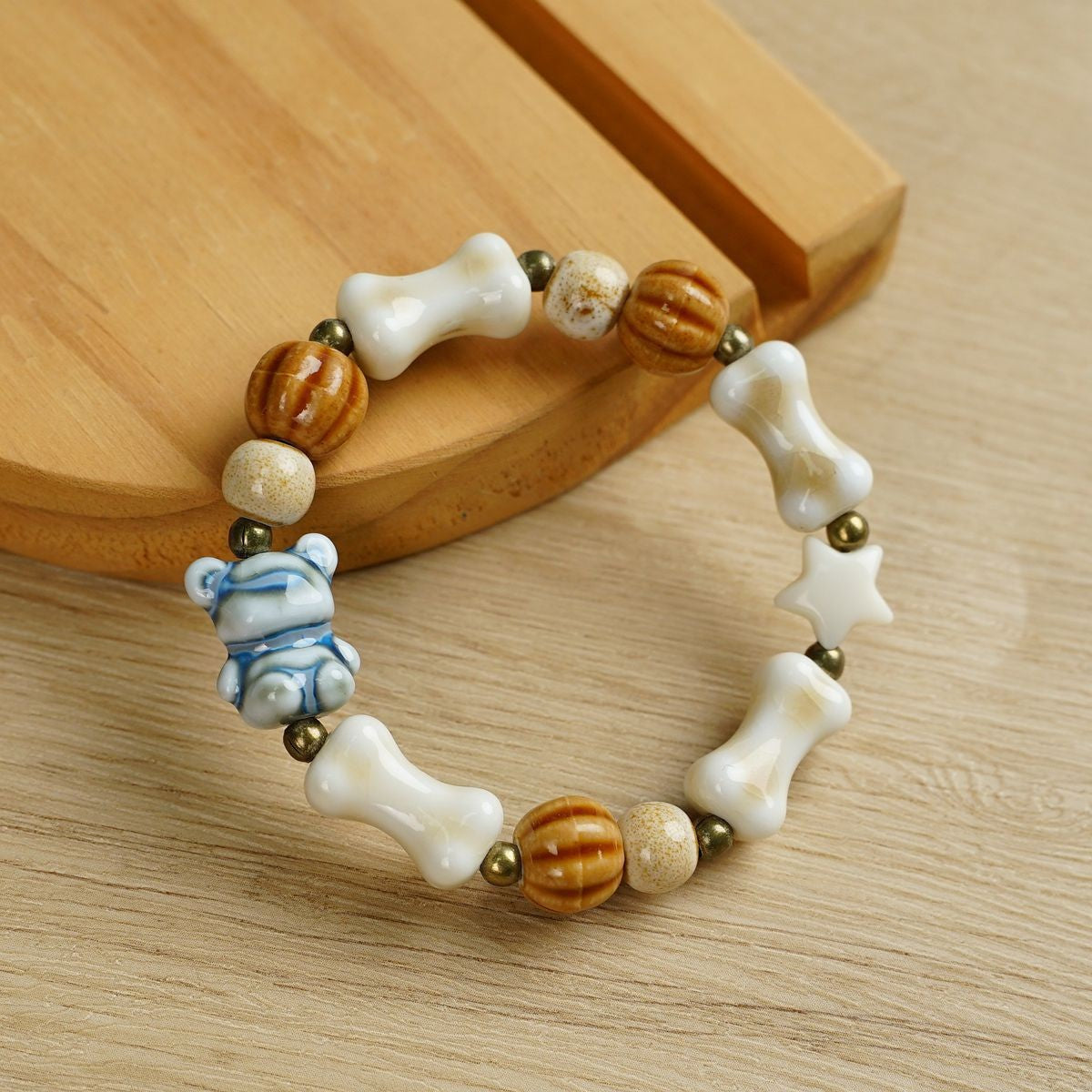 Ceramic Painted Pottery Beads Female Literary Bracelet