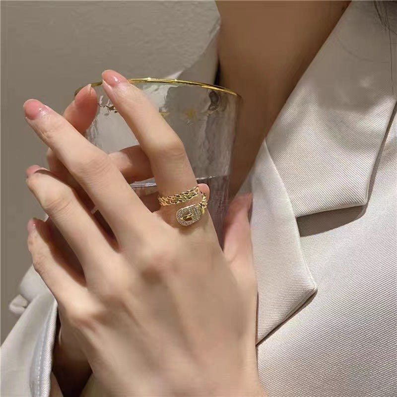 Women's Advanced Hollow Chain Open Nordic Style Rings