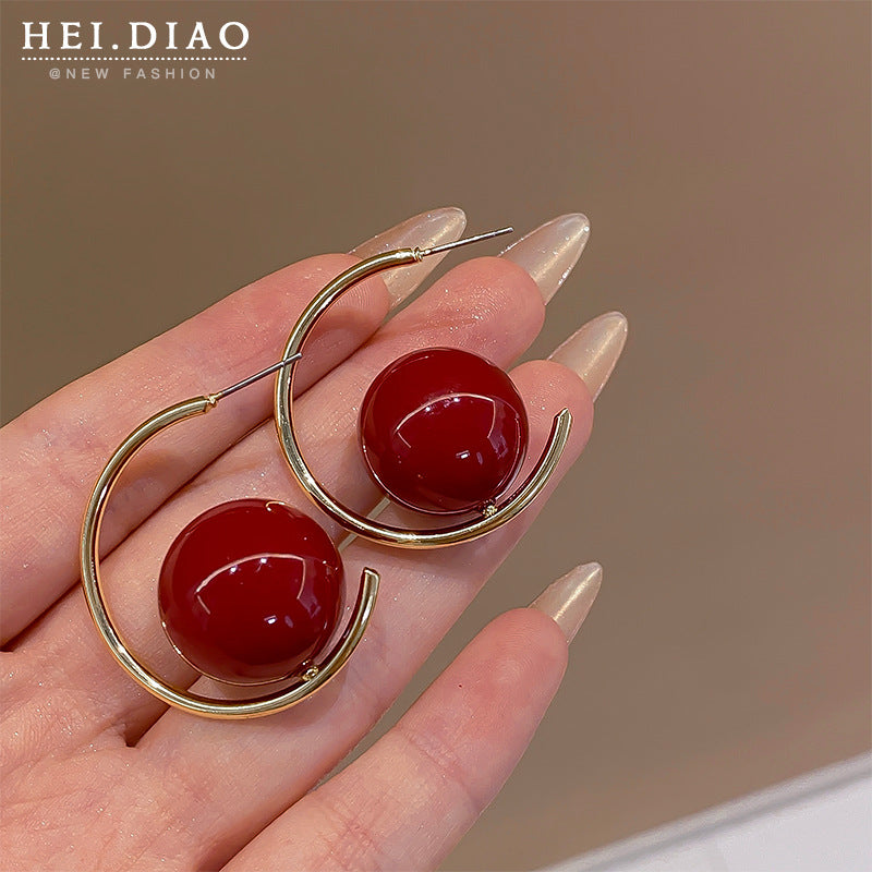 Women's Retro Love Cherry Wine High Sense Rings