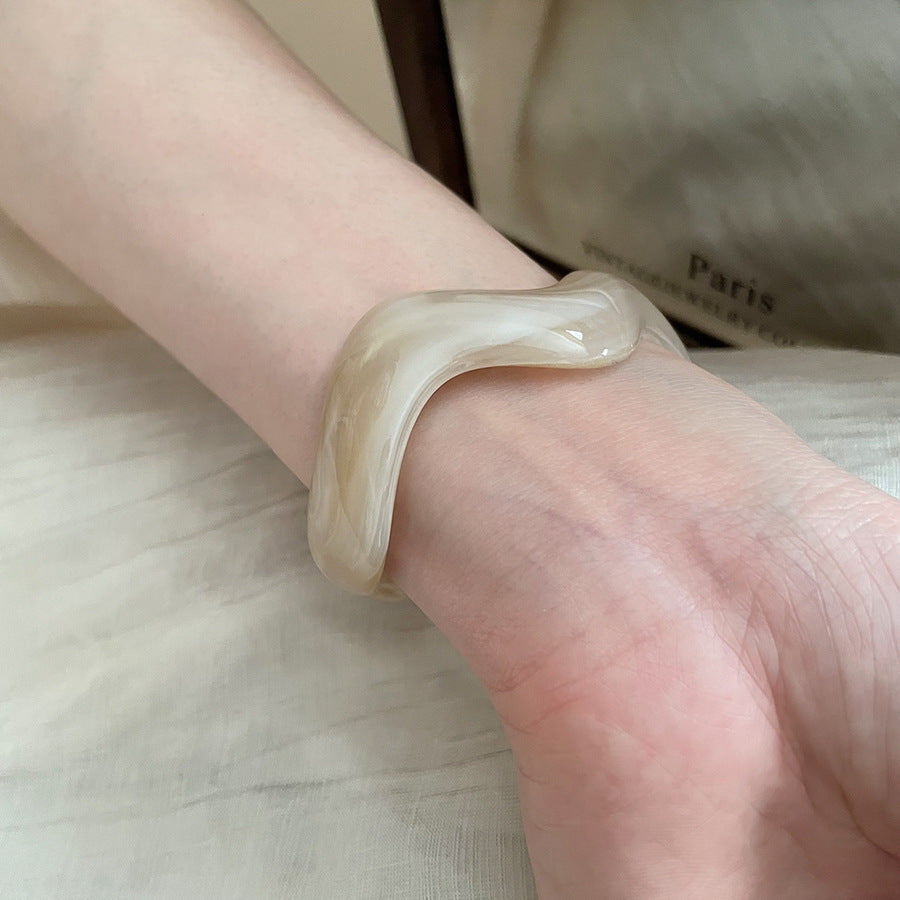 Acrylic Irregular Retro Unique Design Niche Simple Bracelet
