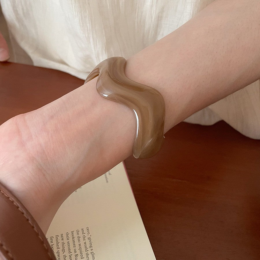 Acrylic Irregular Retro Unique Design Niche Simple Bracelet