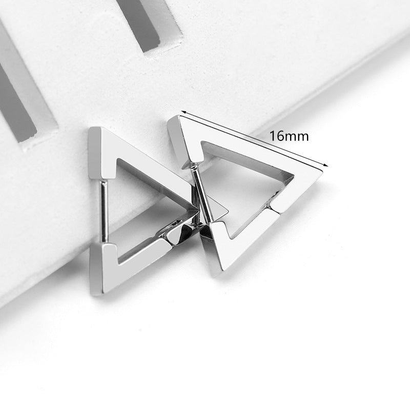 Steel Geometric Personality Hexagon Ear Clip Simple Square Earrings