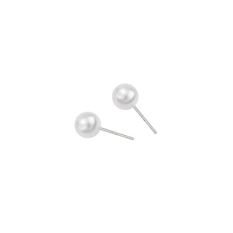 Sier Needle Korean Style Elegant Simple Pearl Fashion Stud Earrings