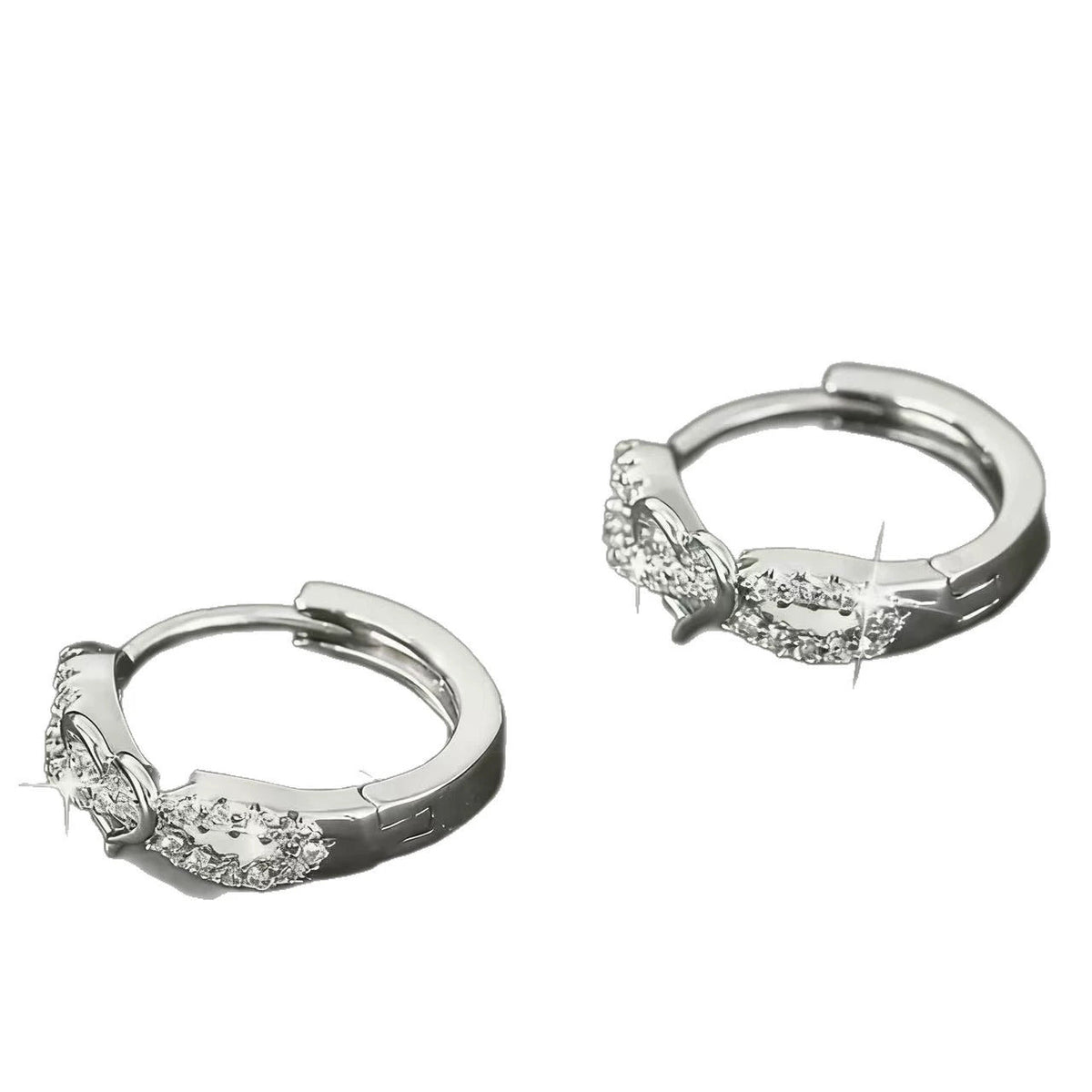 Women's Refined Zircon Light Luxury High-grade Sense Commute Face Slimming Heart-shaped Earrings