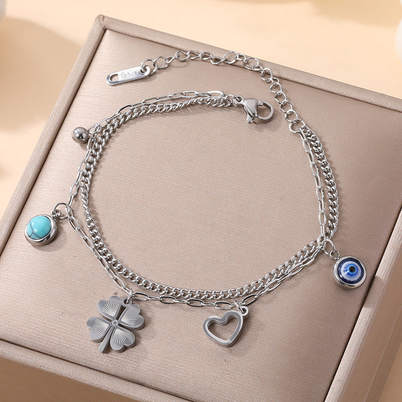Women's Fashion Devil's Eye Titanium Steel Light Bracelet