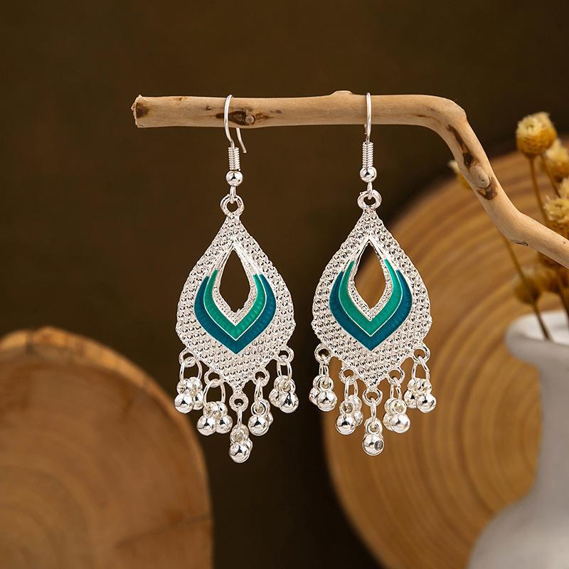 Colorful Long Feather Tassel Scenic Spot Earrings