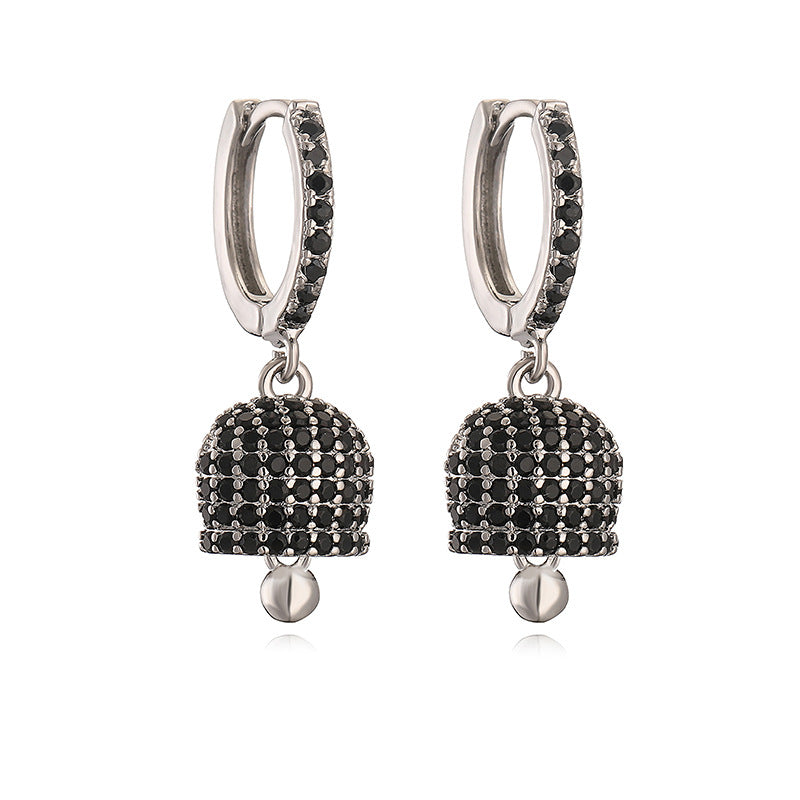 Luxury Fashion Copper Inlaid Color Diamond Bell Niche High Sense Earrings