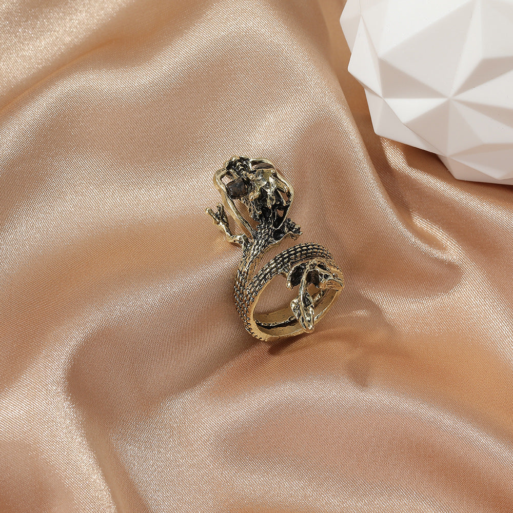 Women's & Men's Personality Twee Zodiac Exaggerated Flying Dragon Gothic Hipster Ring